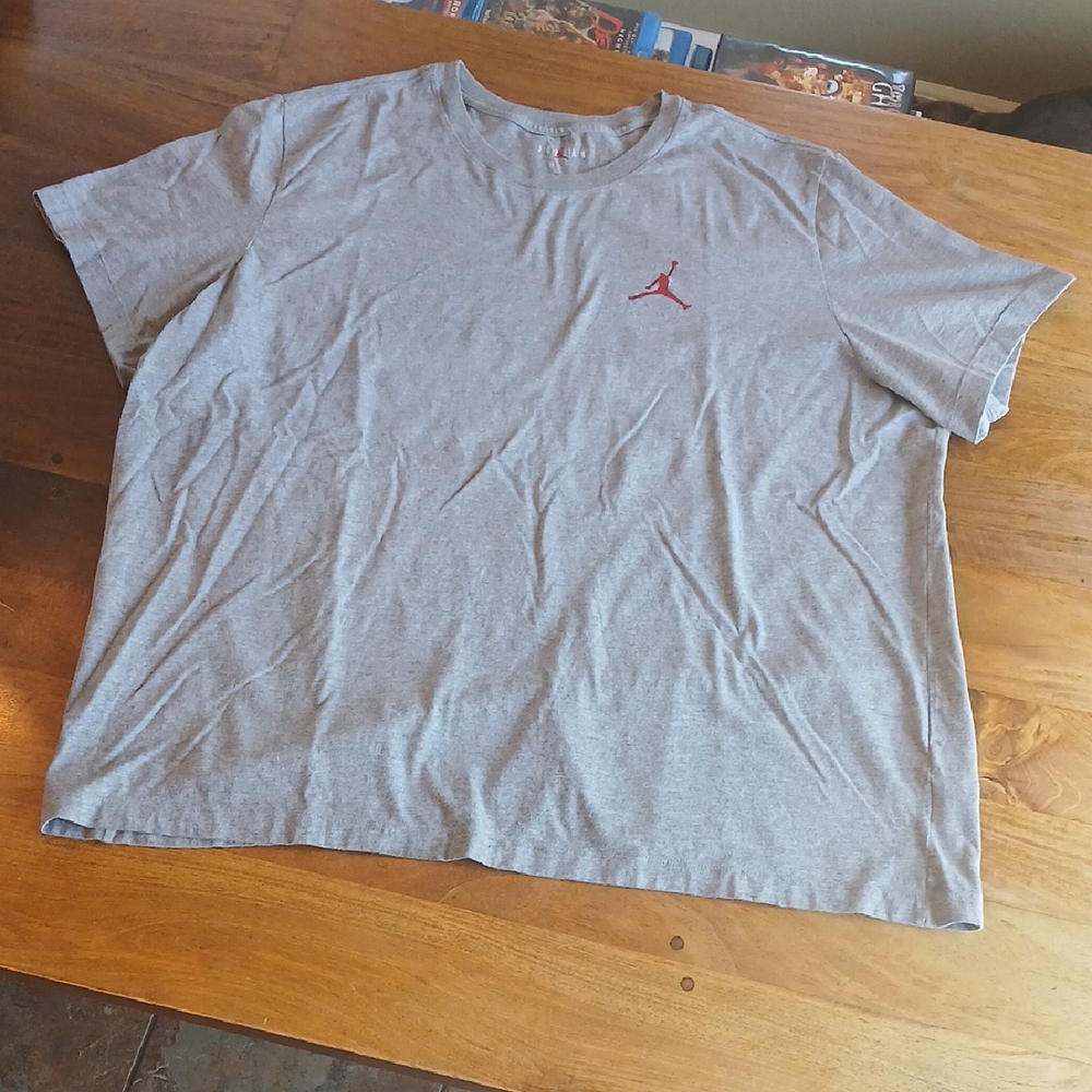 Jordan Gray Short Sleeve Tee, Faint Stain on Front. Air Jordan